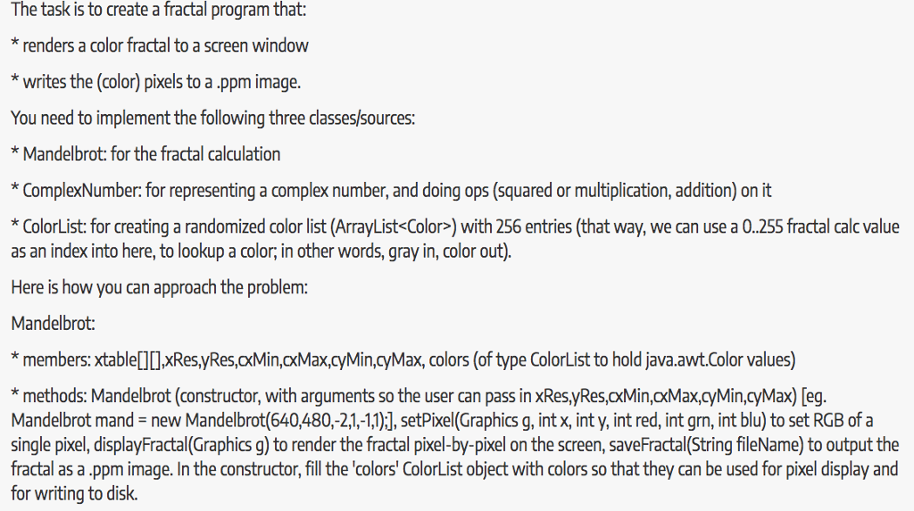 This task should be done in Java SinglePanel.java: ColorList.java: The task is