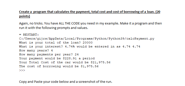 car. You know the interest rate will be 4.74%. You figure the