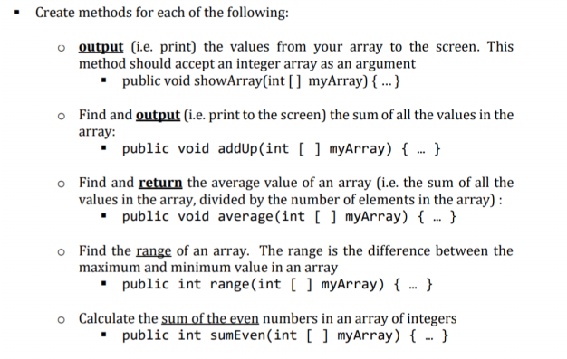 simple Java array practice. Create an integer array of size 10 Populate