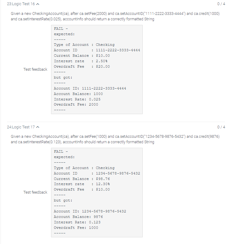 overdraftFee; @Override public boolean debit(int pennies) { this.balance -= pennies; if(getBalance() public