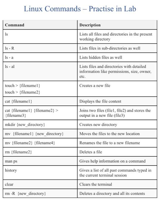you practiced and submit. Linux Commands Practise in Lab Command Is Is-R