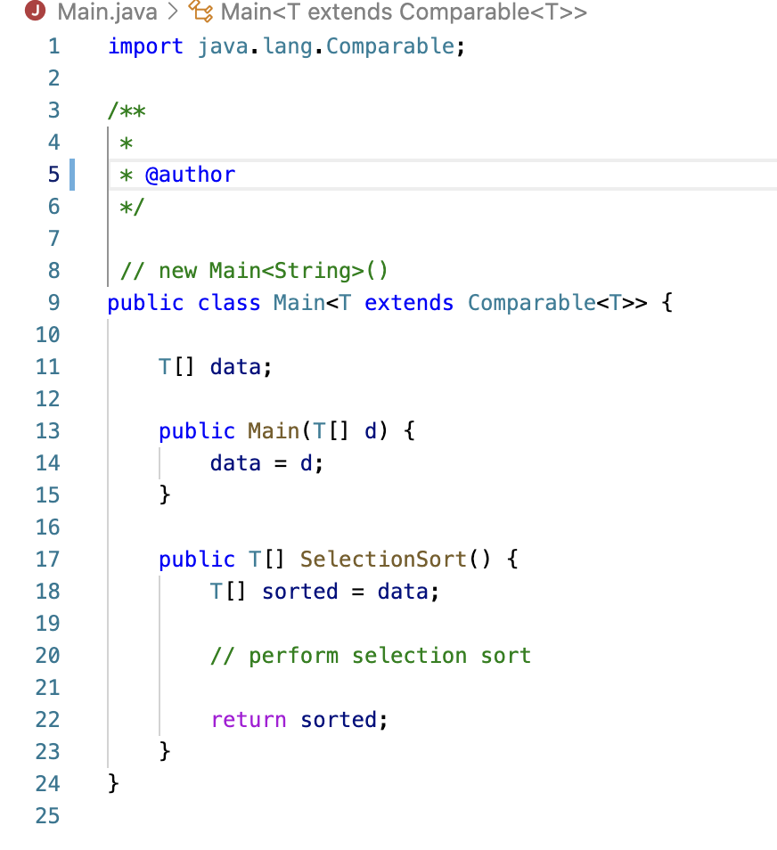 type must have a method that returns a negative, zero, or positive