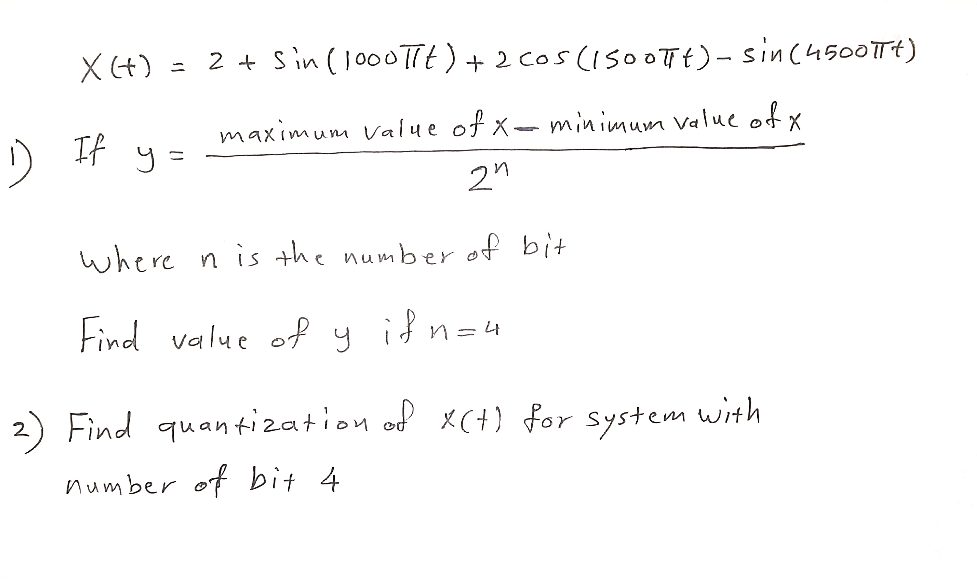 write a matlab program to quantize the sampled signal to 4 bit