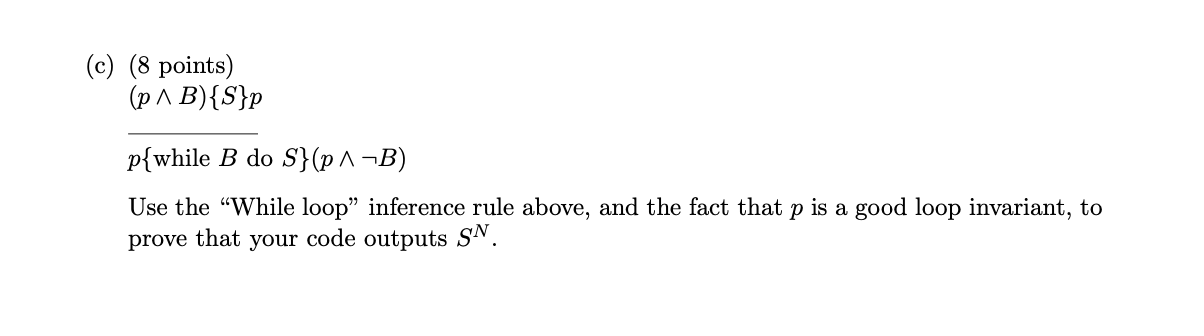 (5 points) Let S,NEN. Using the notation we've used in class, write