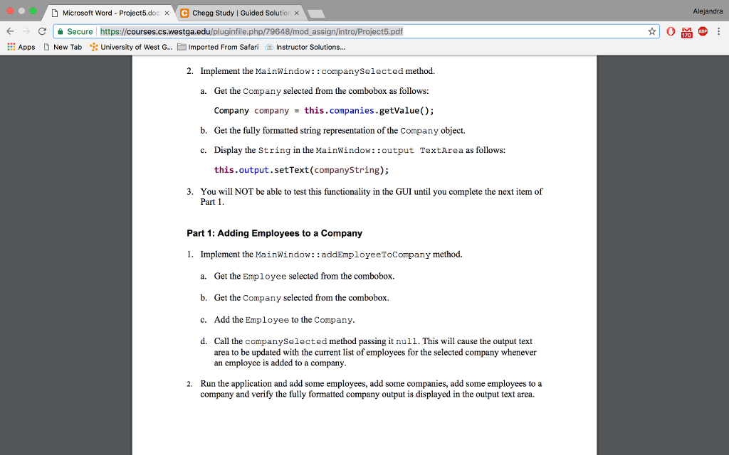 method. a. Get the input values to be used to create a