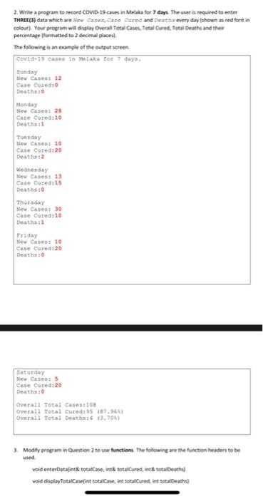  using c++. i need your help for question 3 2. Write