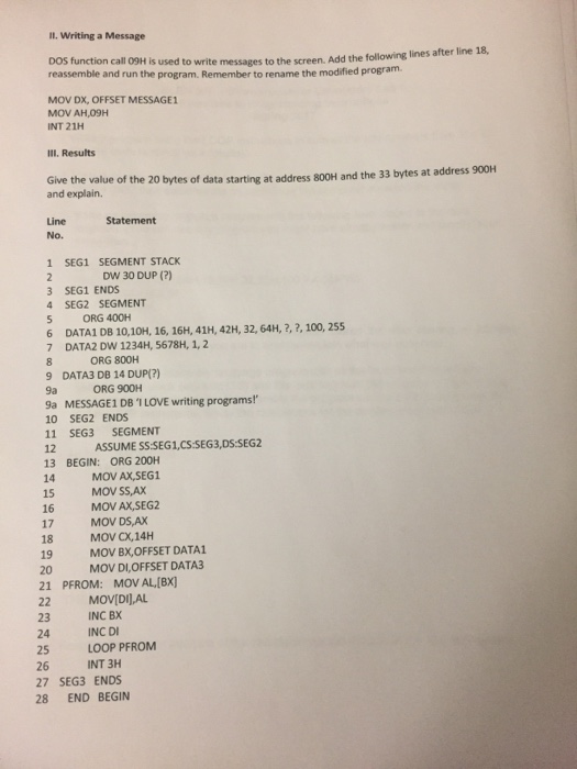 ASSEMBLY LANGUAGE PROGRAMMING I. Continuation of Fundamentals of Assembly Language We will