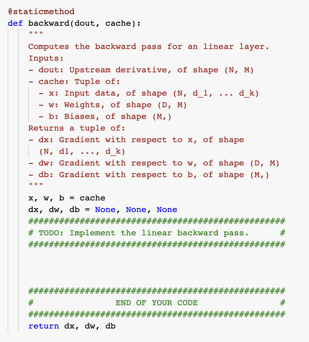 backpropagation of linear layer using pytorch \#\#\#\#\#\#\#\#\#\#\#\#\#\#\#\#\#\#\#\#\#\#\#\#\#\#\#\#\#\#\#\#\#\#\#\#\#\#\#\#\#\#\#\#\#\#\#\#\#\# \# TODO: Implement the linear