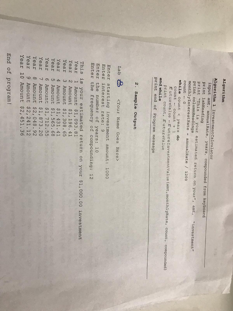 problems Instructions 1. Write your name above. 2. Create a class called