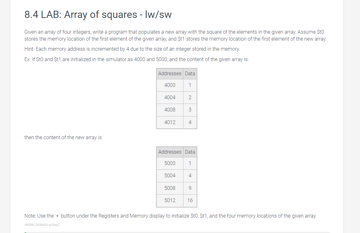  Given an array of four integers, write a program that populates