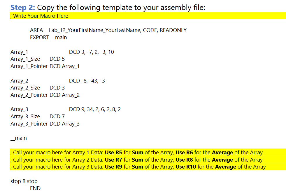 Arm Programming using Keil Software: Macros and Arrays Step 2: Copy the