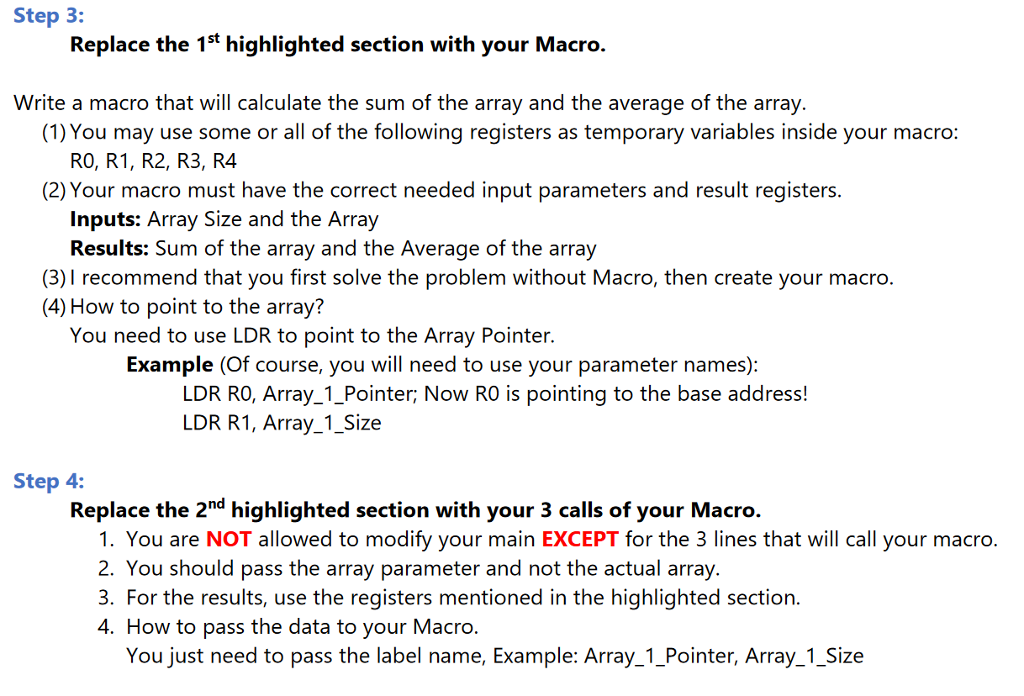following template to your assembly file Write Your Macro Here AREA Lab