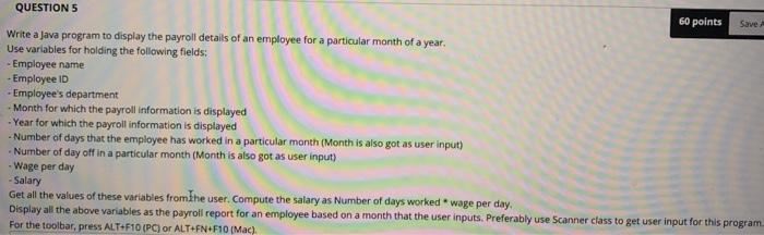 Please help me solve this, please anwser in java QUESTIONS 60 points