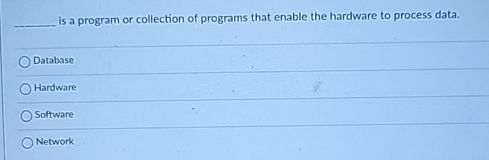  is a program or collection of programs that enable the hardware