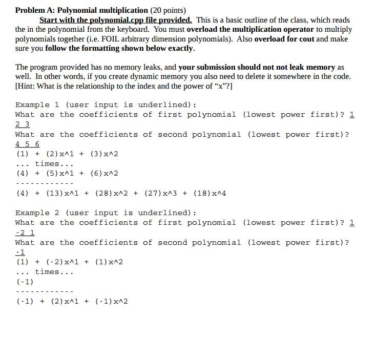c++ polynomial.cpp #include #include #include #include using namespace std; class poly{ private: