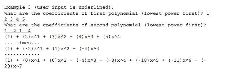 int* coef; int length; public: poly(); poly(int* c, int l); ~poly(); poly
