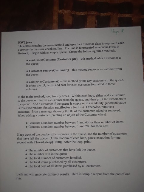 Mart to write a Java console application that processes customers through their