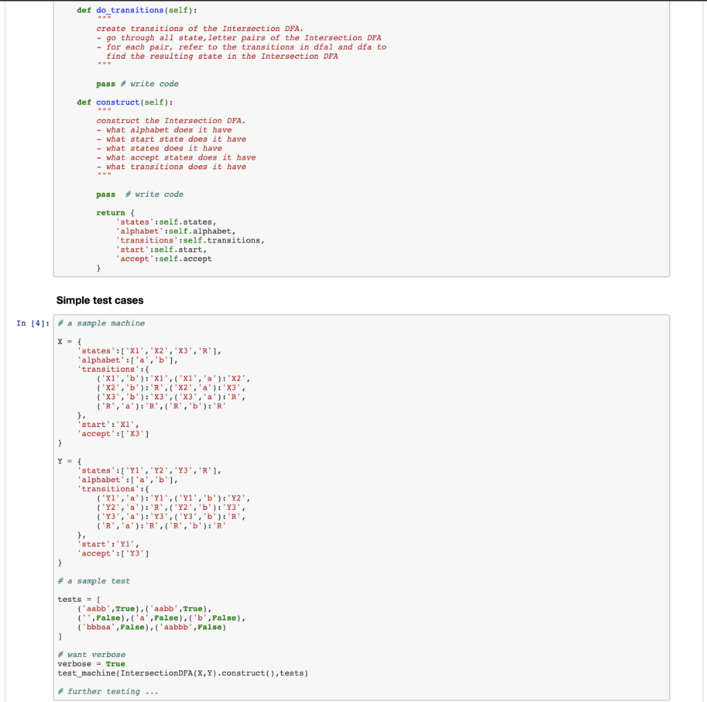in (True) or not in (False) the language recognized by the DFA.