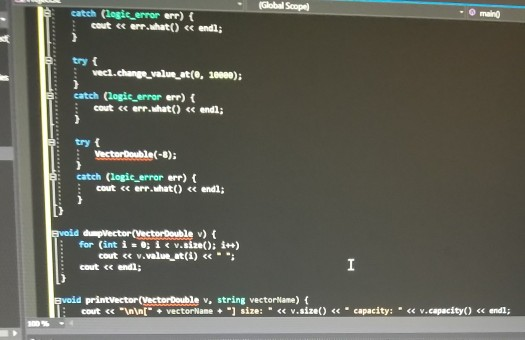 : int count; public VectorDouble) : VectorDouble(int initialcapacity): : VectorDouble(const VectorDouble &vec)
