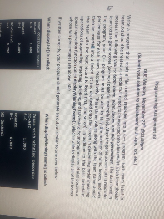  Programming Assignment #3 DUE Monday, November 27h @11:59pm (Submit your solution