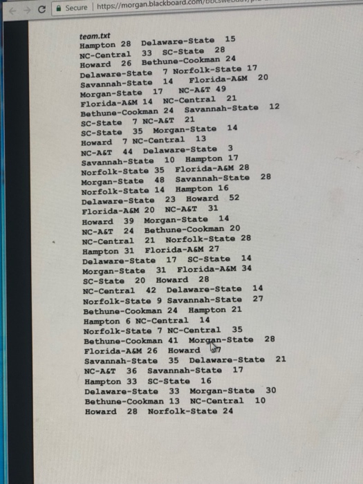 to Blackboard as .h cpp, .txt, etc.) Write a program that reads