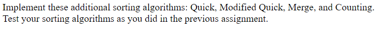 in pythonthis is the code for the other sorting algorithims i have.