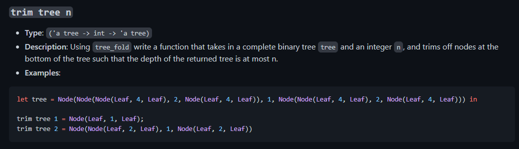 recursive helpers? type 'a tree = | Node of 'a tree *'a