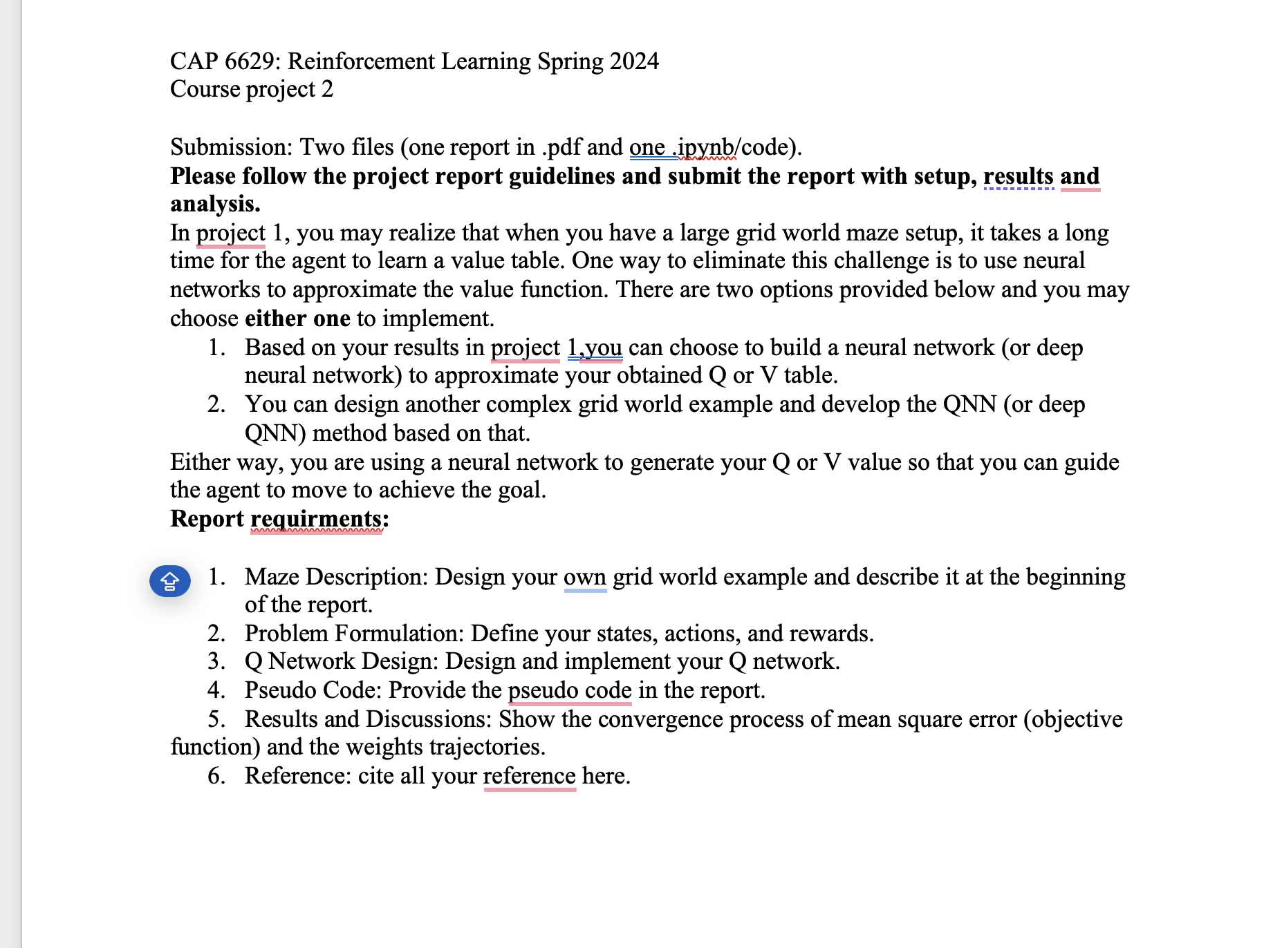  CAP 6629: Reinforcement Learning Spring 2024 Course project 2 Submission: Two