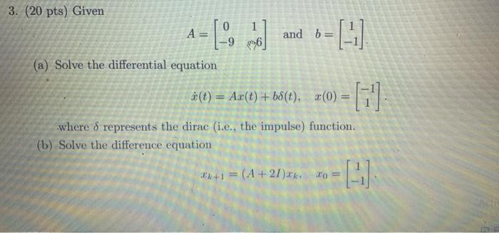 How do i solve this with matlab, solving for differential and difference