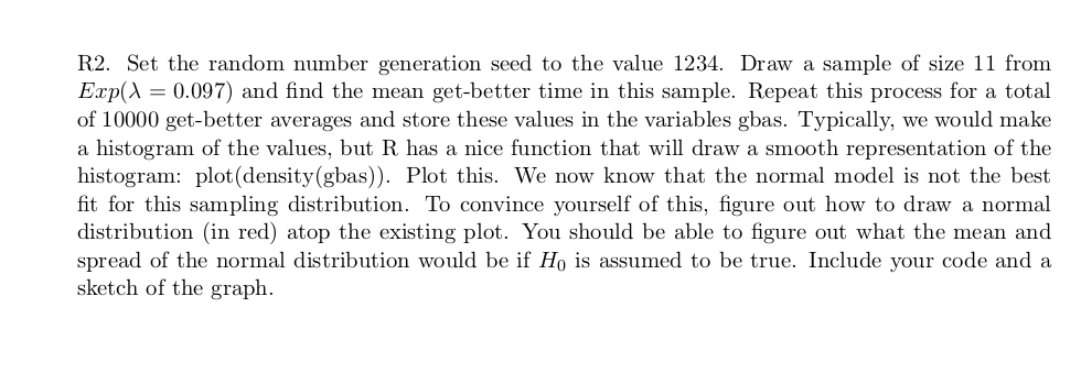  R programming and Satistic R2. Set the random number generation seed