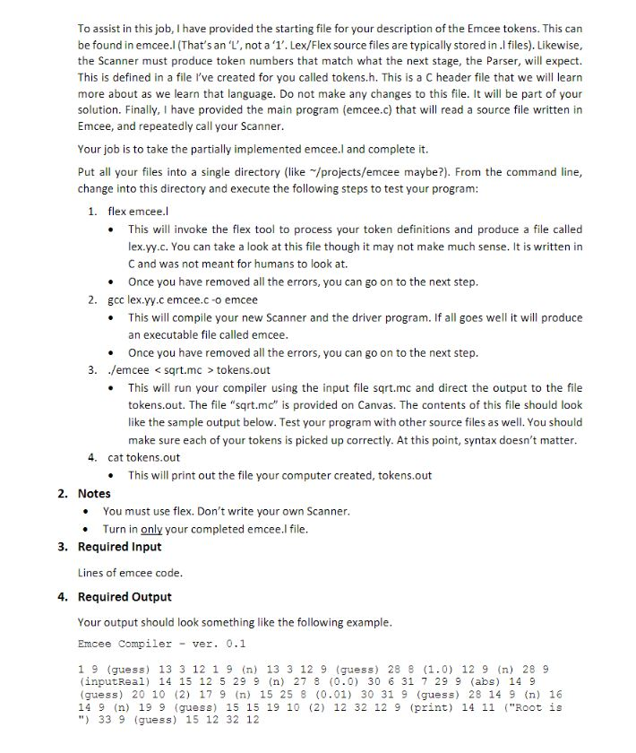pattern definitions here, if needed. Digits maybe? */ %{ #include "tokens.h" /*