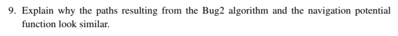  Explain why the paths resulting from the Bug2 algorithm and the