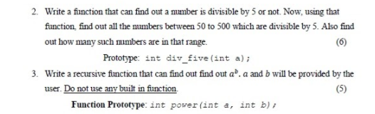 Write in C program Please solve all these question Please 2. Write