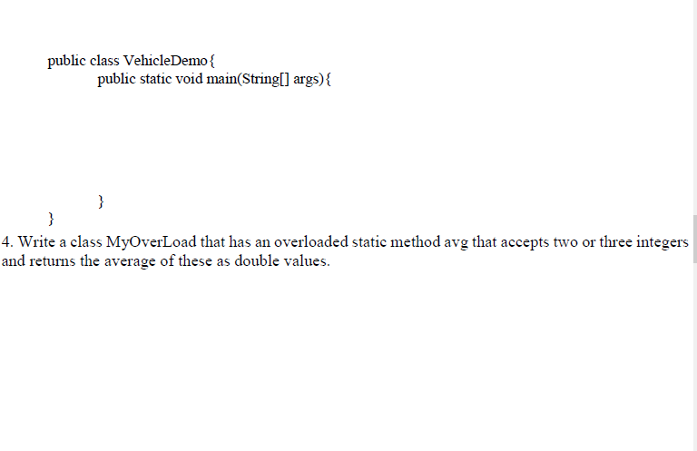 parameters Method name and types of input parameters Method name, types of