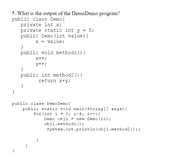 input parameters and their order Return type, method name, types of input