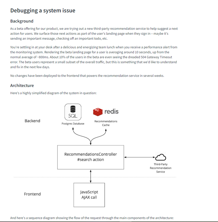 Debugging a system issue Background As a beta offering for our