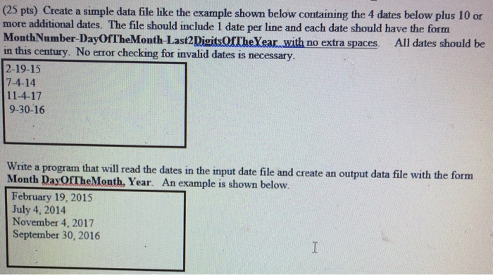  C++ programming language Create a simple data file like the example
