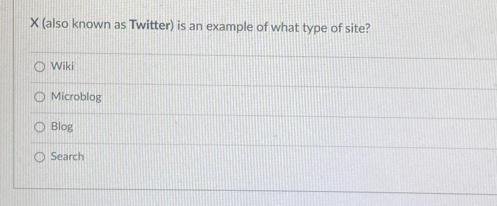  X (also known as Twitter) is an example of what type
