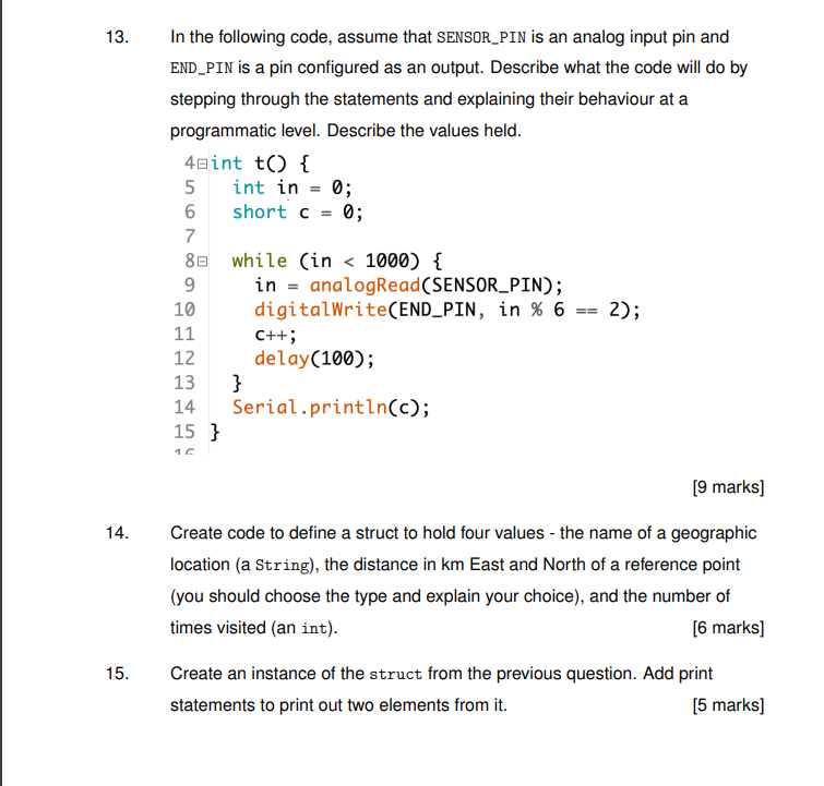 efficient data type to use? [2 marks] 2. A programmer wants to