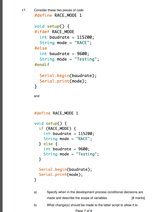 ways they could declare the variable. [2 marks] 3. A software engineer