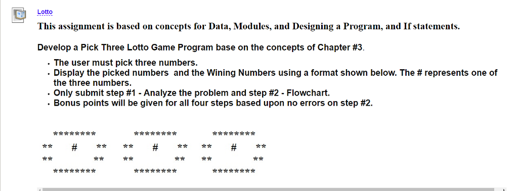 LOTTO - Programming Logic and Design Programming Logic and Design, Comprehensive Program