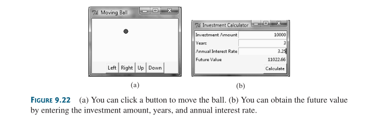 code) 9.1 (Move the ball) Write a program that moves a ball