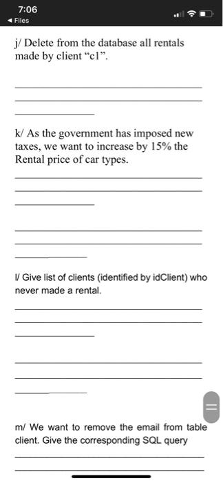 varchar2(5) constraint c2 primary key, dateStartRental Date, dateEndRental Date, RentalAmount number(15) constraint
