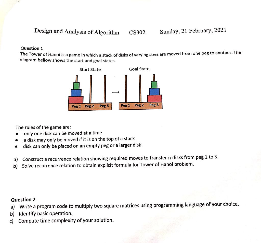 question about Design and Analysis of Algorithm? Design and Analysis of Algorithm