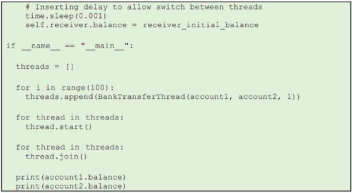 amount from one bank account to another using threads. This needs to