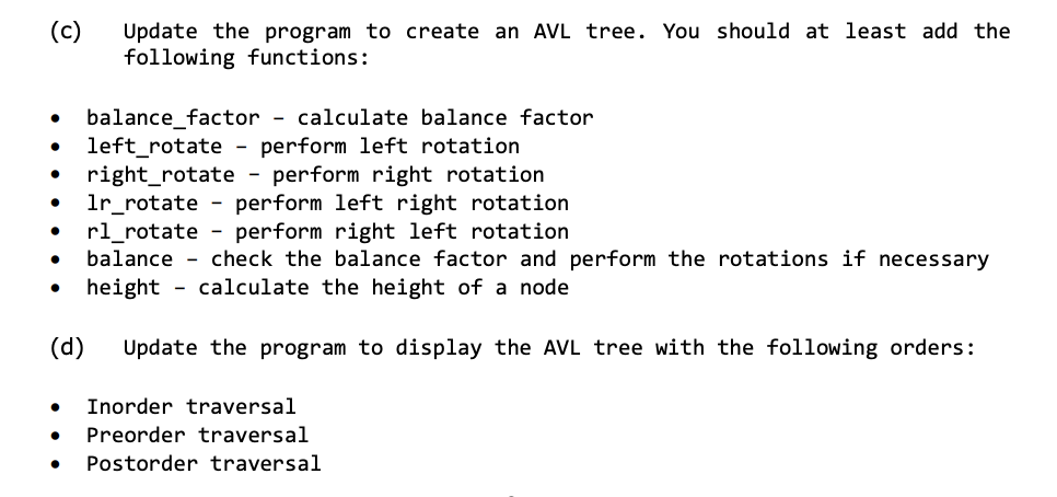 class bst { public: struct node *root; node * insert(node *r, int