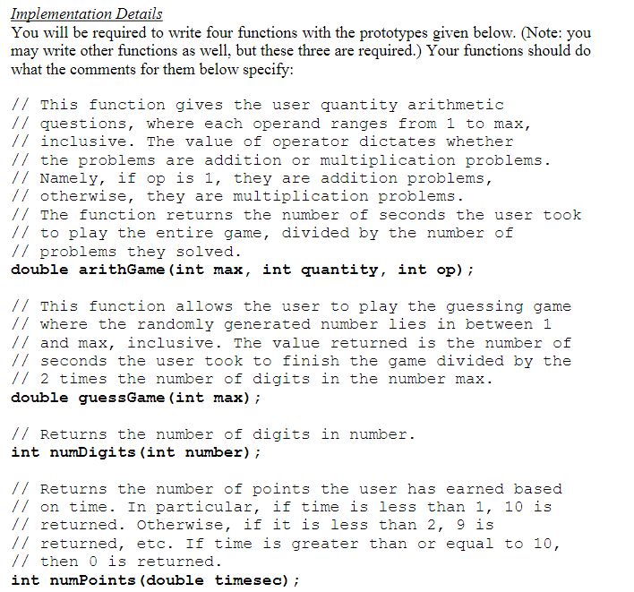 that will allow him to practice his arithmetic skills. In particular, your