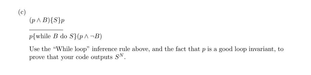 a simple loop for computing SN. (Do not assume you can use