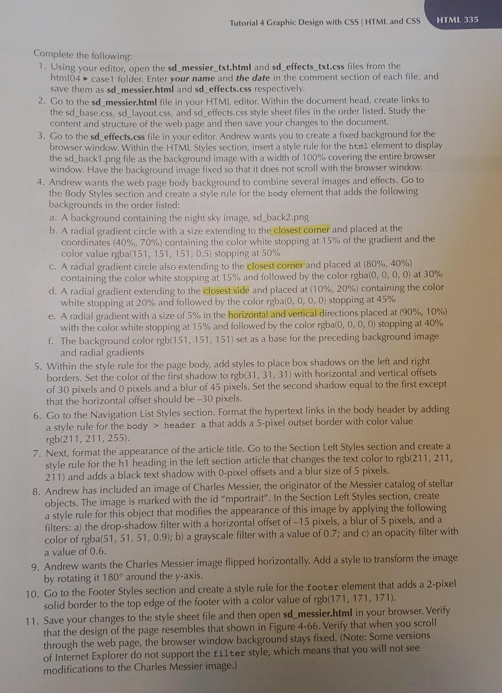  New Perspectives on HTML5 and CSS3 7th Edition. Tutorial 4, case