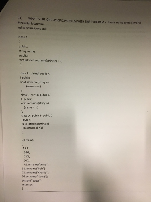  Please answer this !! WHAT IS THE ONE SPECIFIC PROBLEM WITH